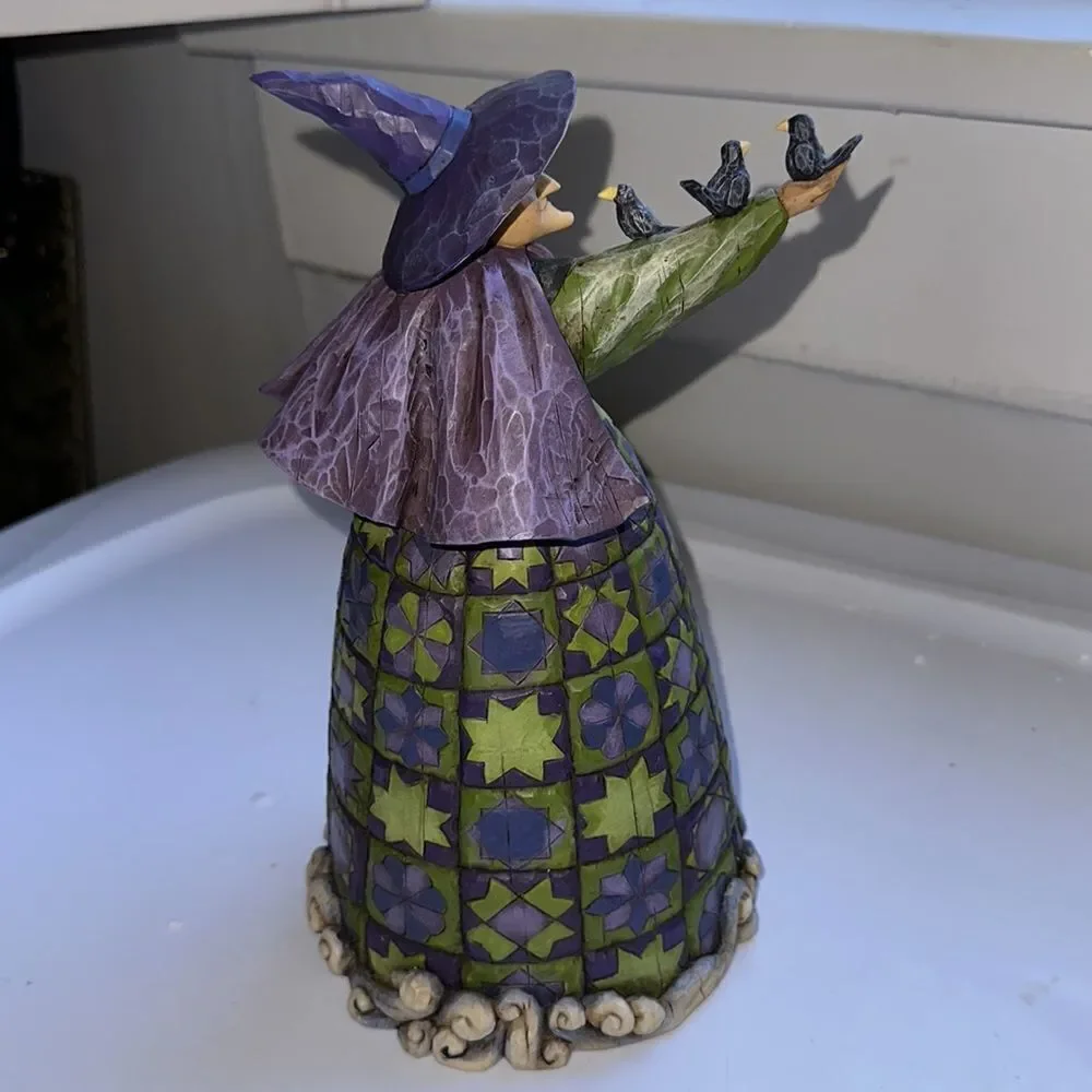 New in box 2004 Jim‎ Shore Black Bird Stew Witch with Black Birds Figurine